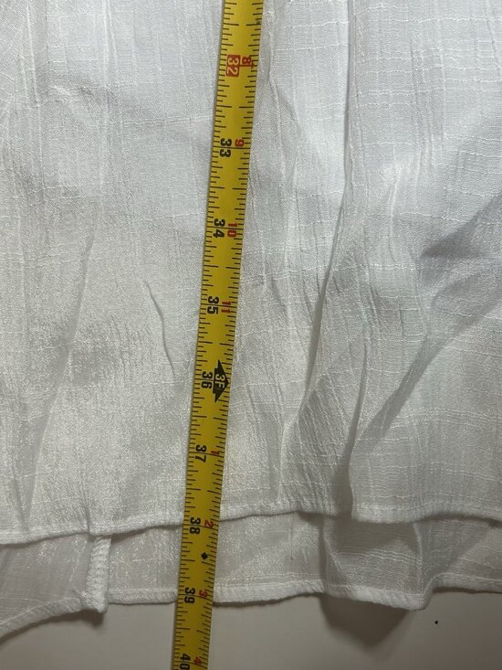 Alyx Dress Embroidered White Butterfly Sleeve Asymetrical Hem Crinkle Belt Sz 12 - Picture 13 of 13